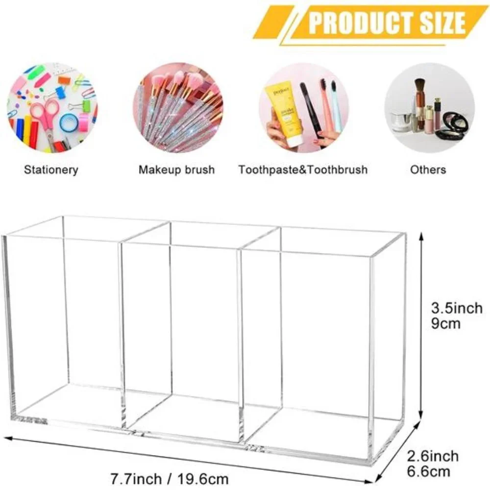 Clear Makeup Brush Organizer🌷🦋,Acrylic Cosmetic Brushes Storage Holder 🦋